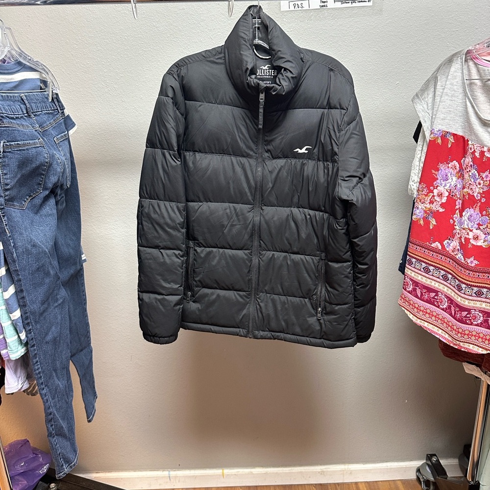 Hollister Black Mens Puffer Coat